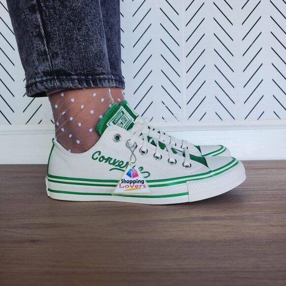 ❤️Converse Chuck Taylor All Star Retro Varsity 7 Women Shoes Green White A07142C - Picture 9 of 11